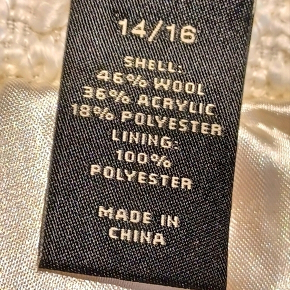 LANE Bryant Wool Blend High Collar Women's Jacket in Cream - Picture 8 of 11